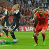 Gareth Bale scores against Belgium in 2015